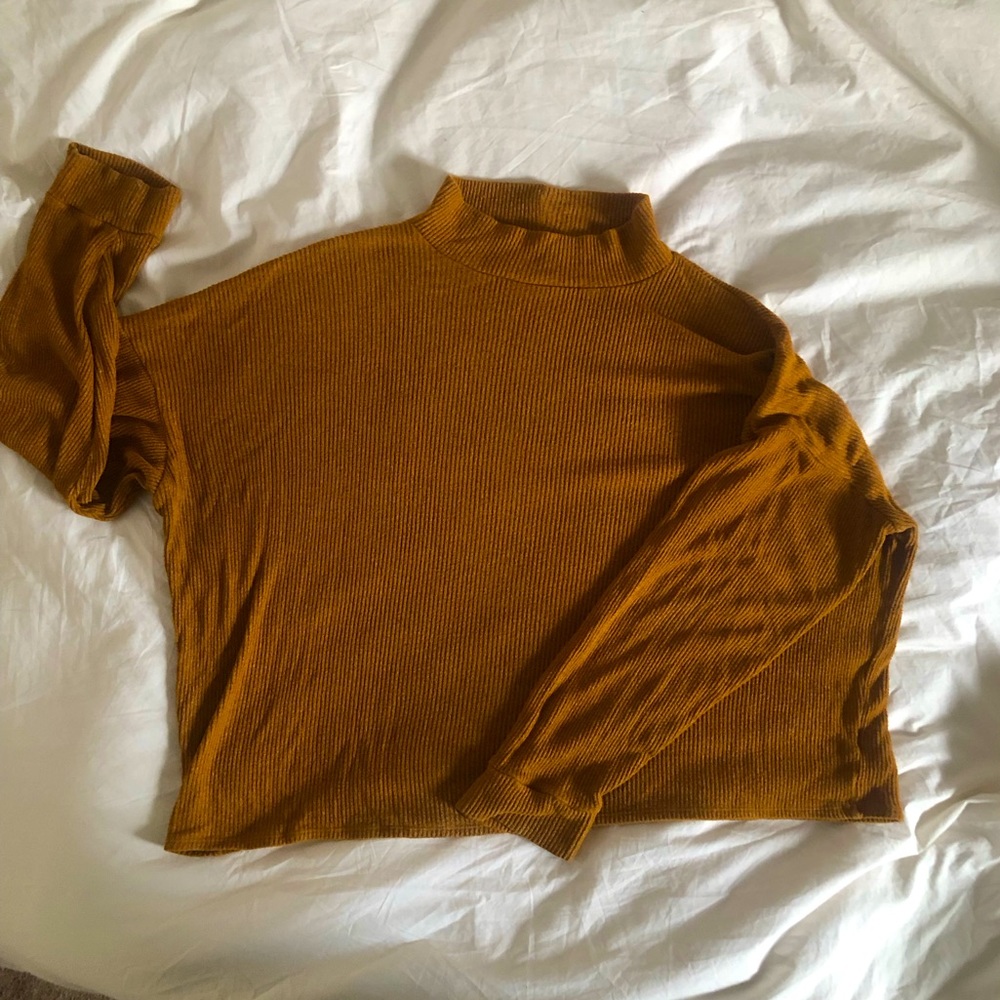 AMERICAN EAGLE RIBBED MOCK NECK SWEATER